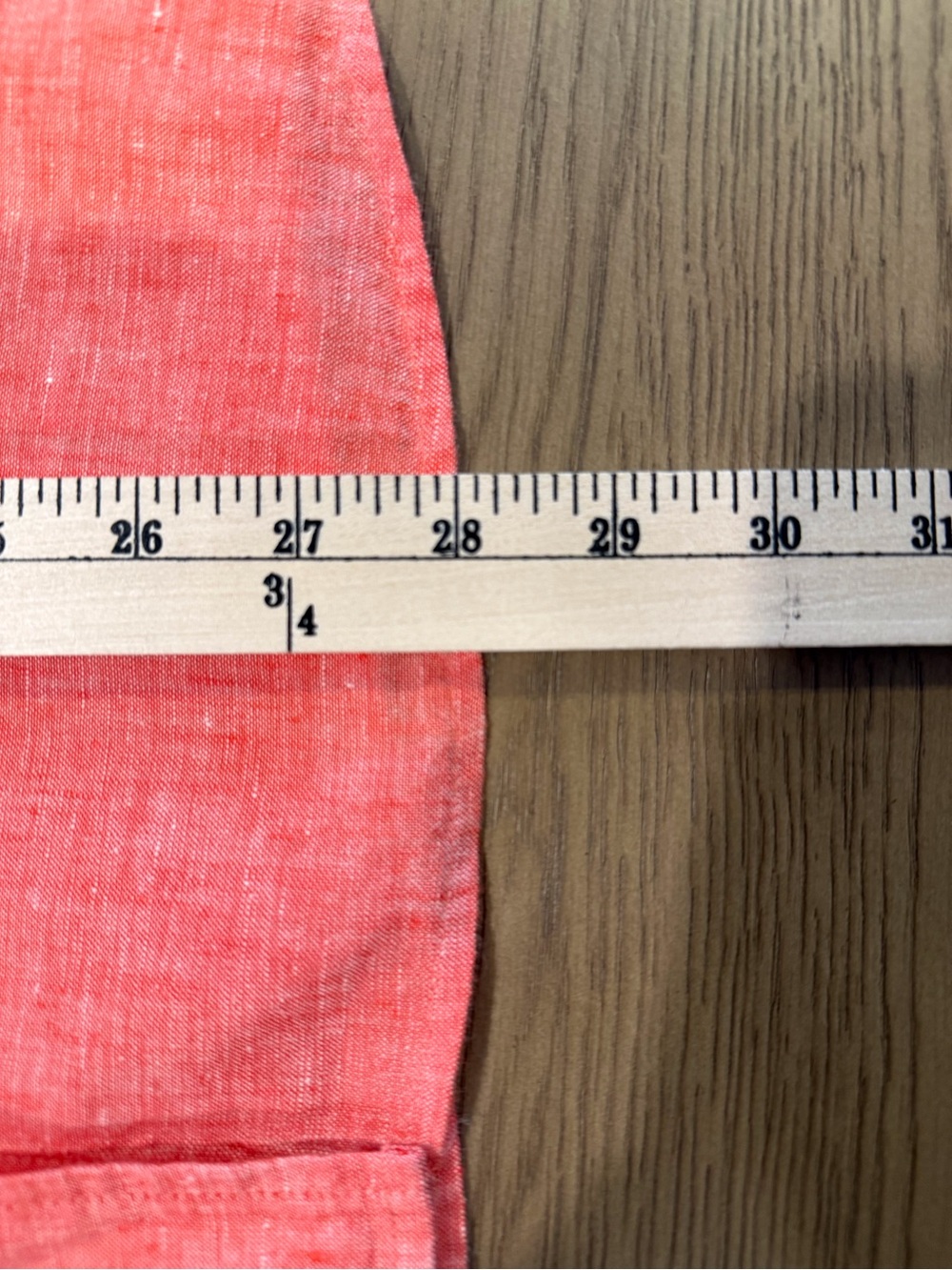 Orvis 100% Linen Utility Button Front Blouse Lightweight Coastal Coral Tunic - Picture 10 of 11